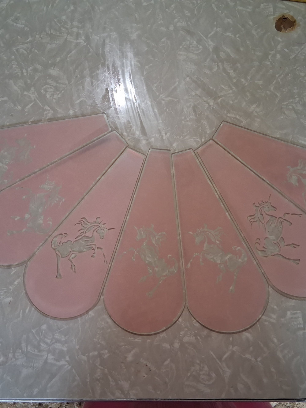 7 Panels Pink Unicorn Touch Light Glass Panel Replacement 10in Girly Room Decor